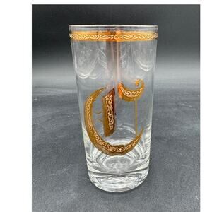 Vintage Culver Monogrammed "C" Highball Glasses Gold Foil